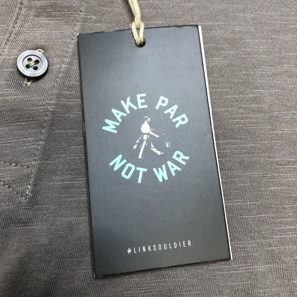 Linksoul Shirt Mens XL Charcoal Hopper Knit Polo Shirt Casual Preppy Golf LS1220 - Picture 7 of 11